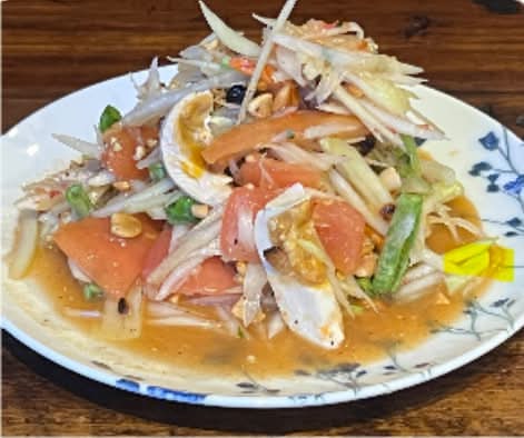 Tum Thai Kaikem (with salted egg) | ตำไทยไข่เค็ม | 咸蛋青木瓜沙拉